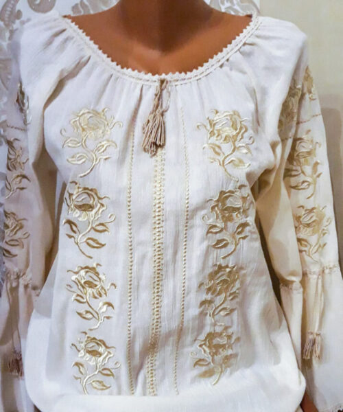 Ie traditionala de damă crem