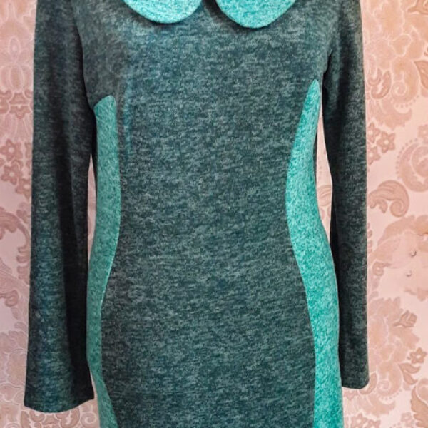 Rochie damă,din jerse, în nuanțe de verde