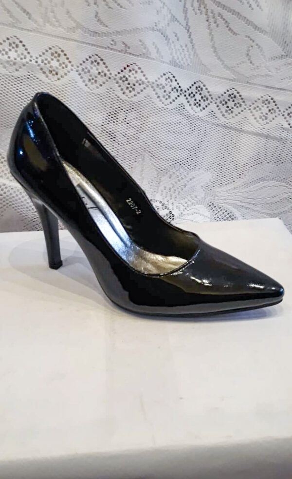 Pantofi damă,piele ecologică,culoare neagră,toc de 11 cm,marimi:36,38,39
