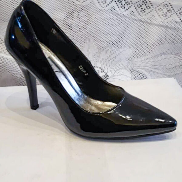 Pantofi damă,piele ecologică,culoare neagră,toc de 11 cm,marimi:36,38,39