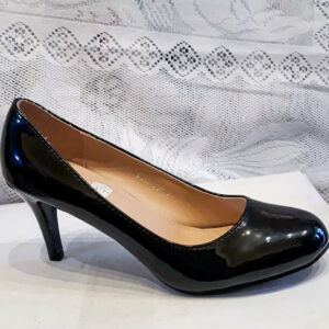 Pantofi damă,din piele ecologică,culoare neagră,toc de 5 cm,subtire marimi:36,37,38,39,40